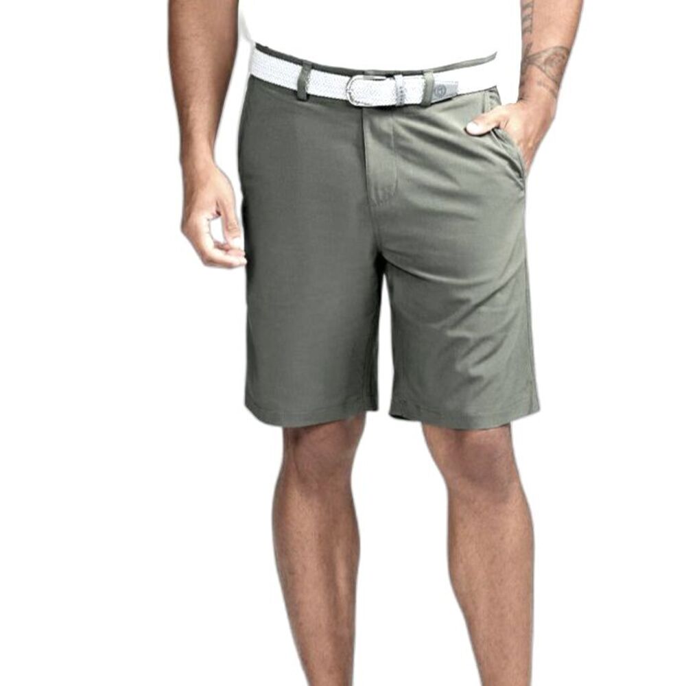 Tasc Motion Men's Gray Performance Flat Front 9"Inch Inseam Golf Shorts Sz 38